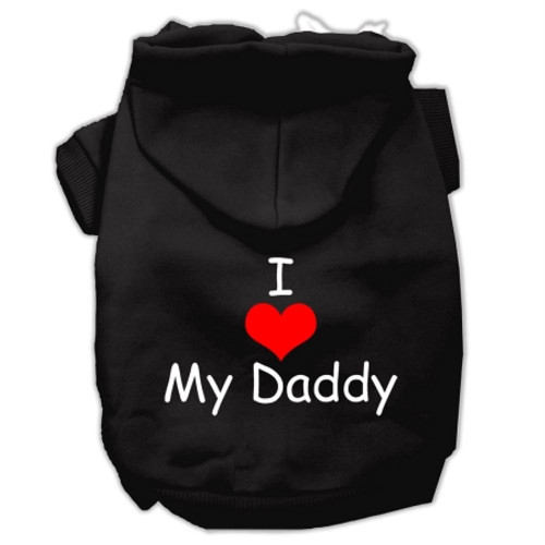 Mirage Pet Products I Love y Daddy Screen Print Pet Hoodies, Black, Medium