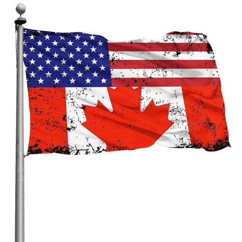 CHUANtaotou Canadian American Flag Banner Flags Garden Flag Home House Flags Outdoor Flag USA Flag 4x6 Ft