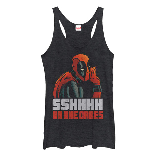 Fifth Sun Junior's Marvel Universe No One Tri-Blend Racerback Layering Tank, Black Heather, Small