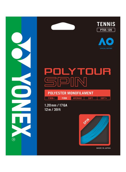 YONEX Poly Tour Spin 17 120 Tennis String Blue