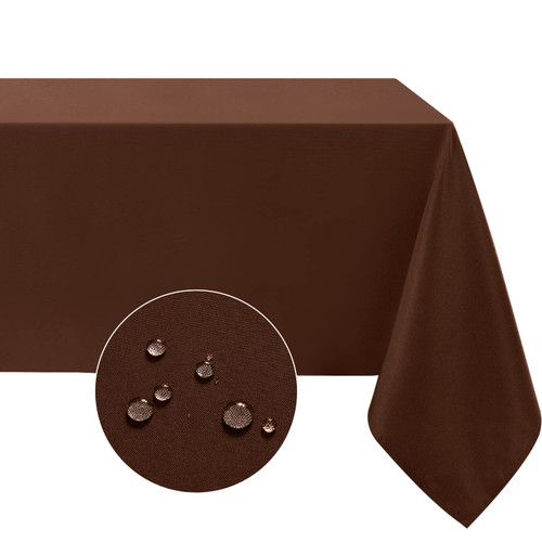 Softalker Rectangle Tablecloth Waterproof & Stain Resistant Table Cloth Wrinkle Free Fabric Washable 210GSM Polyester Table Cover for Dining/Party/Holiday (60 x 102 inch, Chocolate)