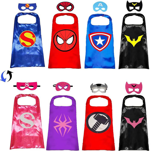 ShinyRole Superhero Capes with Masks Dress up CostumesFestival Christmas Halloween Cosplay Birthday Party for Kids Double Side (4 Sets) ShinyRole Superhero Capes with Masks Dress up CostumesFestival Christmas Halloween Cosplay Birthday Party for Kids Double Side (4 Sets)