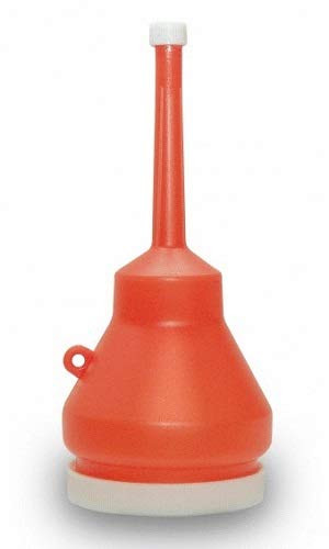 Funnel King 32105-7 1-Pint Double Capped Funnel - Orange (9" Length)-Bulk