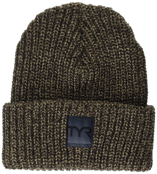 TYR Standard Unisex Cuffed Ribbed Beanie, Brown, One Size