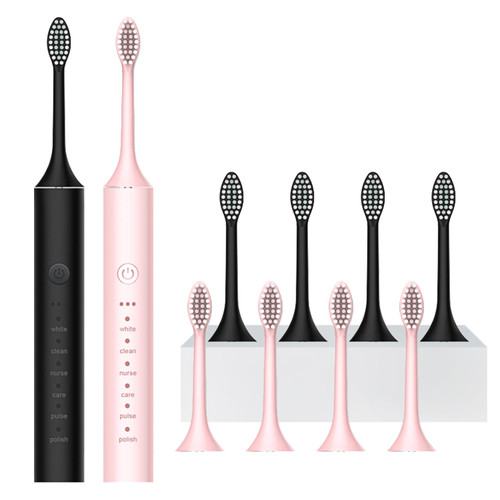 Electric Toothbrush, Travel Toothbrush with 8 Brush Heads 6 Cleaning Modes and Smart Timer, Sonic Electric Toothbrush for Adults and Kids