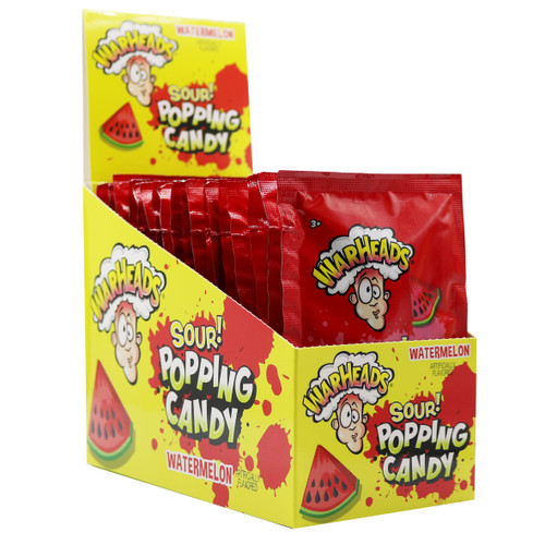 Warheads Popping Candy, Sour Pop Rocks Candy 0.33 Oz (Pack Of 20) (Watermelon)