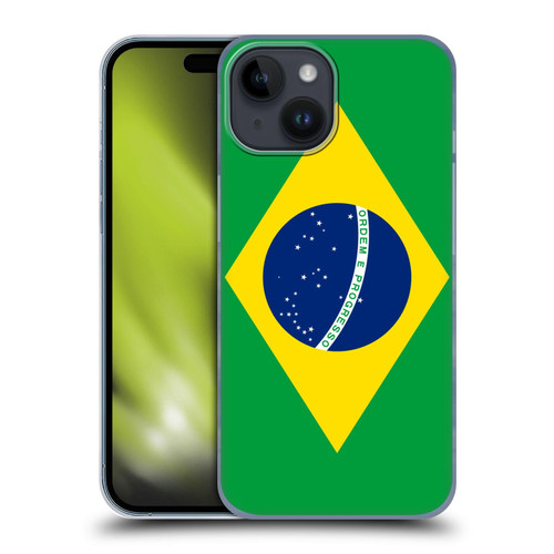 Head Case Designs Brazil Brazilian Brasil Flag Country Flags 1 Hard Back Case Compatible with Apple iPhone 15