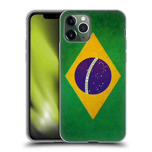 Head Case Designs Brazil Brazilian Brasil Flag Vintage Flags Soft Gel Case Compatible with Apple iPhone 11 Pro