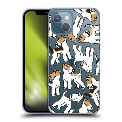 Head Case Designs Wired Fox Terrier Dog Breed Patterns 9 Soft Gel Case Compatible with Apple iPhone 13