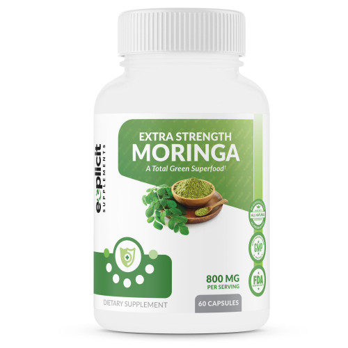 eXplicit Supplements Extra Strength Moringa Capsules - 800mg Moringa Oleifera Green Superfood Supplement - 60 Capsules
