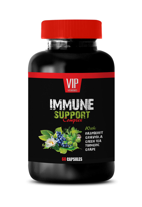 antioxidant Blend - Immune Support Complex - Natural Herbal Formula - Works Fast - Turmeric Green Tea GRAVIOLA - Turmeric Curcumin - 1 Bottle (60 Caps)