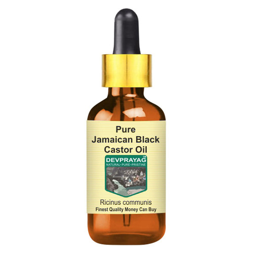 DEVPRAYAG Pure Jamaican Black Castor Oil (Ricinus communis) with Glass Dropper 30ml (1 oz)