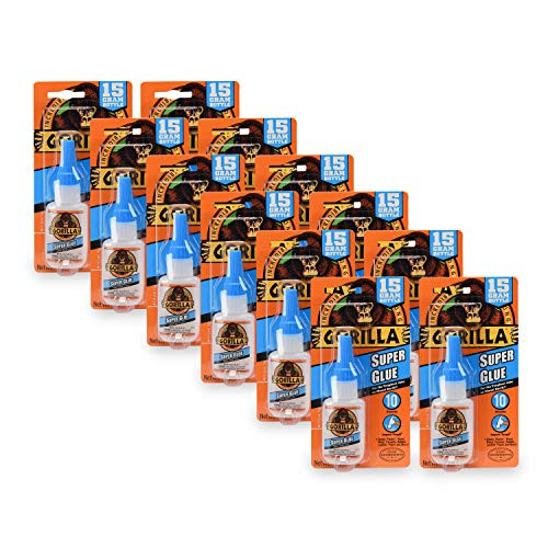 Gorilla Super Glue 15 Gram, Clear, (12 Pack)
