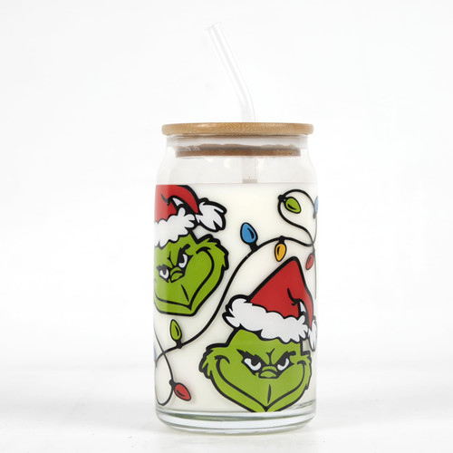 Joyseller Christmas Gifts, Christmas Iced Coffee Can Glass, 16oz Christmas Glass Cup with Lid and Straw, Xmas Tumbler Beer Can Glass, Christmas Decorations Joyseller Christmas Gifts, Christmas Iced Coffee Can Glass, 16oz Christmas Glass Cup with Lid and Straw, Xmas Tumbler Beer Can Glass, Christmas Decorations