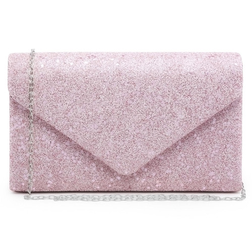 Dasein Women Glitter Evening Bags Formal Clutches Wedding Purses Party Dressy Clutch Purse Cocktail Prom Handbags (Pink)