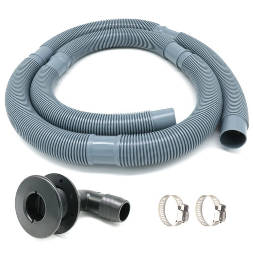 Marine Bilge Pump Hose 1-1/8 Inch Plumbing Kit, 6FT Marine Bilge Pump Hose Installation Kit, 90 degree Black Elbow Thru-Hull Scupper 1-1/8 Inch, 1-1/8 Inch Marine Bilge Pump Hose