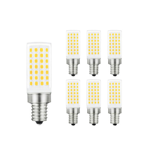 Greeogin E12 LED Bulb C7 Bulb 7W Equivalent to E12 Halogen Bulb 65W, Natural White 4000K T6 E12 Candelabra Bulb 60 Watt for Ceiling Fan, Chandelier Lighting, 6-Pack