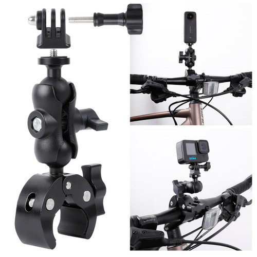 Metal Camera Bike Clamp Mount Motorcycle Handlebar Holder for Insta360 X2 X3 GO3 ONE RS?GoPro Hero 12 11 10 9 8 7 6 5 Max and Other Action Cameras