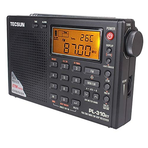 TECSUN PL-310ET FM Stereo/SW/MW/LW World Band PLL DSP Radio Black by allnice