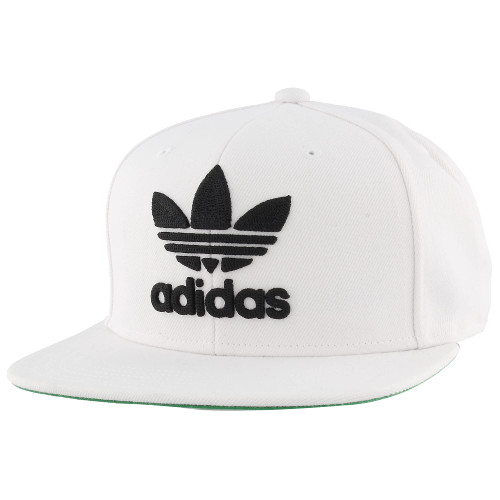 adidas Originals Men's Trefoil Chain Flatbrim Snapback Cap, White/Black, One Size