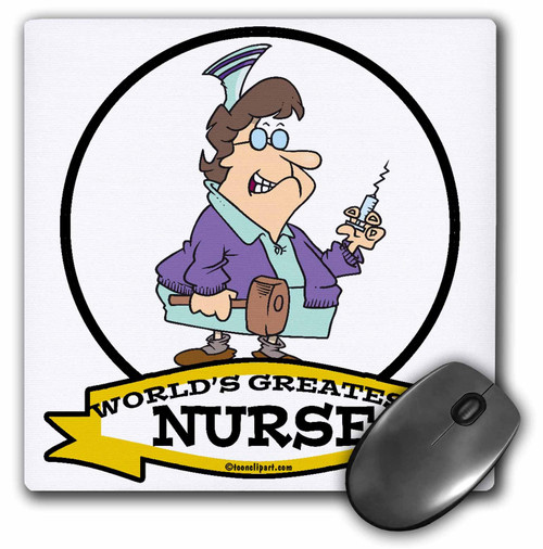 3dRose LLC 8 x 8 x 0.25 Inches Mouse Pad, Funny Worlds Greatest Nurse Occupation Job Cartoon (mp_103394_1) 3dRose LLC 8 x 8 x 0.25 Inches Mouse Pad, Funny Worlds Greatest Nurse Occupation Job Cartoon (mp_103394_1)