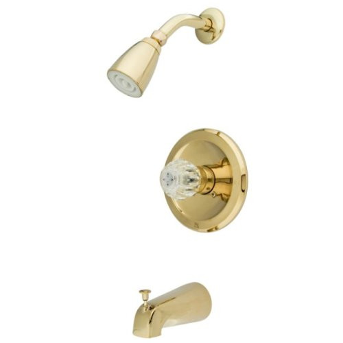 Kingston Brass KB532 Single Acrylic Handle Tub and Shower Faucet, Polished Brass
