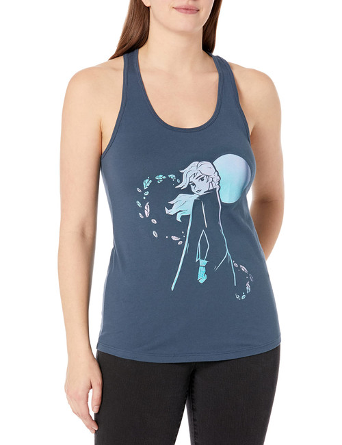 Fifth Sun Junior's Frozen 2 Winter Sunset Slim Fit, Scoop Hem Racerback Tank, Indigo, Small Fifth Sun Junior's Frozen 2 Winter Sunset Slim Fit, Scoop Hem Racerback Tank, Indigo, Small