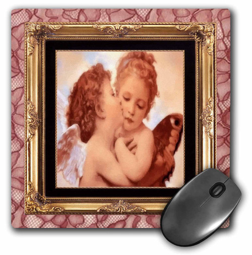 3dRose LLC 8 x 8 x 0.25 Inches Mouse Pad, Angels Kissing (mp_21234_1)
