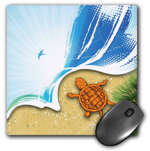 3dRose LLC 8 x 8 x 0.25 Inches an Ocean and Beach Scene with A Sea Turtle Mouse Pad (mp_152553_1) 3dRose LLC 8 x 8 x 0.25 Inches an Ocean and Beach Scene with A Sea Turtle Mouse Pad (mp_152553_1)
