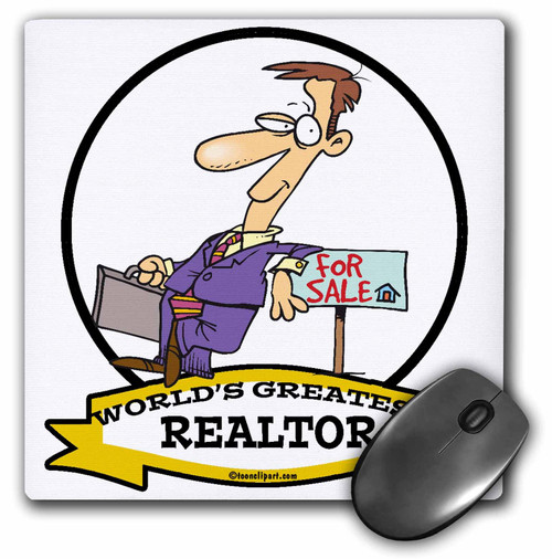 3dRose LLC 8 x 8 x 0.25 Inches Mouse Pad, Funny Worlds Greatest Realtor Male Occupation Job Cartoon (mp_103493_1) 3dRose LLC 8 x 8 x 0.25 Inches Mouse Pad, Funny Worlds Greatest Realtor Male Occupation Job Cartoon (mp_103493_1)