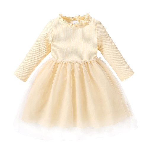 Toddler Baby Girls Tutu Dress Ruffle Solid Long Sleeve Tulle Princess Dresses Fall Winter Dresses for Toddler Kids?Beige,2-3 T? Toddler Baby Girls Tutu Dress Ruffle Solid Long Sleeve Tulle Princess Dresses Fall Winter Dresses for Toddler Kids?Beige,2-3 T?