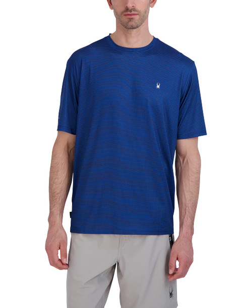 Spyder Men's Standard Quick Dry Short Sleeve Solid Rashguard, Abyss, Small