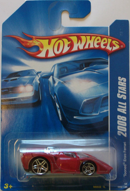 Hot Wheels 2008 All Stars 066 66 Red Tooned Enzo Ferrari 1:64 Scale Hot Wheels 2008 All Stars 066 66 Red Tooned Enzo Ferrari 1:64 Scale