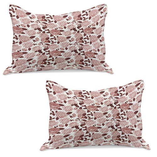 Lunarable Roses Quilted Pillowcover Set of 2, Vintage Floral Pattern Romantic Valentines Day Inspired Arrangement, Standard Queen Size Pillow Sham for Bedroom, 30" x 20", Dried Rose Burgundy Lunarable Roses Quilted Pillowcover Set of 2, Vintage Floral Pattern Romantic Valentines Day Inspired Arrangement, Standard Queen Size Pillow Sham for Bedroom, 30" x 20", Dried Rose Burgundy