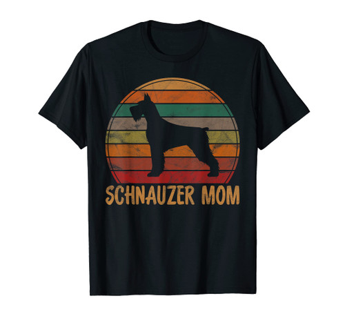 Retro Schnauzer Mom Gift Standard Giant Dog Mother Pet Mama T-Shirt