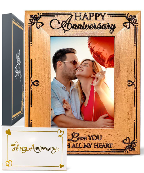 Anniversary Frame For Him Or Her | Fits A 5 X 7 Photo | Anniversary Item For Couple | Anniversary Frame For Husband Wife Boyfriend Girlfriend | Anniversary For Him Or Her | Beautiful Gift