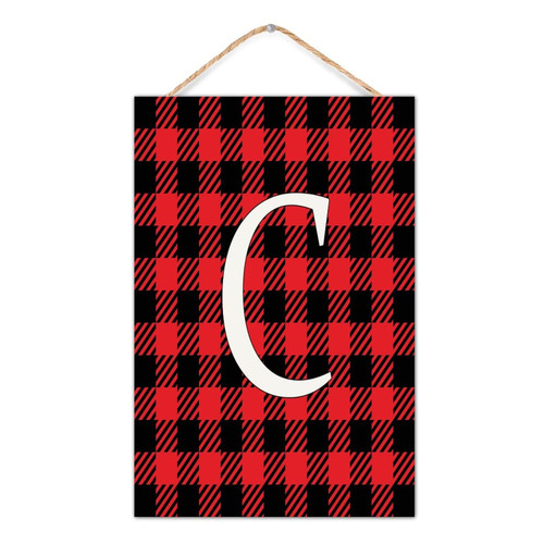 Vintage Wood SignInitial Letter C Wall Art Decorative for Mantel Rustic Retro Wood Sign Plaque Script Family Name Shelf Wall Decor Sign Gift Nursery 8x12in