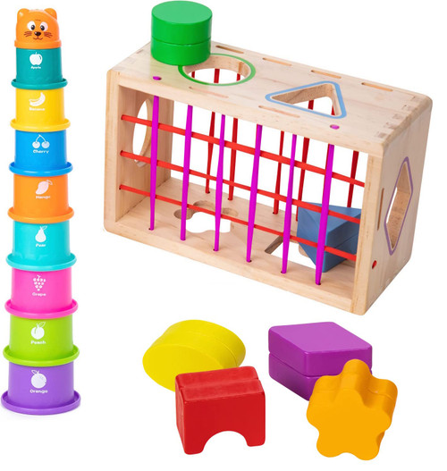 Pidoko Kids Shape Sorter Toys for Toddlers 1-3 | Montessori Toys for 1 Year Old Toys for Boys and Girls - Sensory Learning Developmental - Wooden Baby Toys 12-18 Months - 1st Birthday Gifts Boy Girl Pidoko Kids Shape Sorter Toys for Toddlers 1-3 | Montessori Toys for 1 Year Old Toys for Boys and Girls - Sensory Learning Developmental - Wooden Baby Toys 12-18 Months - 1st Birthday Gifts Boy Girl