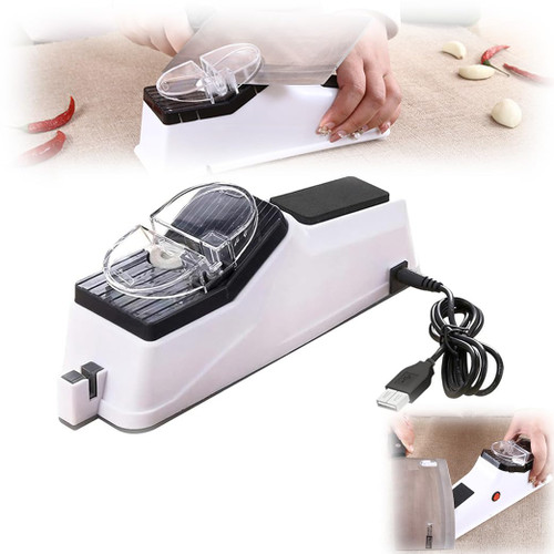 Electric Knife Sharpener, Kitchen Multifunctional Knife Sharpener Electric for Home, Portable Knife Sharpener Tool, 5 Seconds for Quick Sharpening & Polishing (USB Interface)
