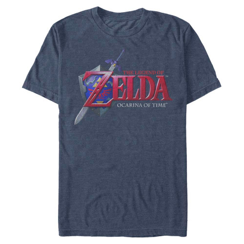 Nintendo Men's Hey Ocarina T-Shirt, 4X-Large, Navy Heather