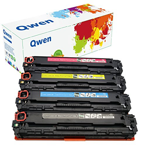 Qwen Compatible Toner Cartridge Replacement for HP,Canon 128A ( Black,Cyan,Magenta,Yellow , 4-Pack )