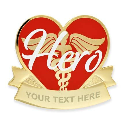PinMart's Caduceus Heart Hero Nursing Medical Doctor Engravable Pin