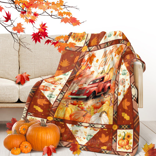 Fall Throw Blanket Red Truck and Pumpkin Blanket Thanksgiving Decor Autumn Flannel Throw Blanket Orange Pumpkin Fleece Flannel Throws Cozy Plush Fall Decor for Living Room Couch Sofa Bed 60"x50" Fall Throw Blanket Red Truck and Pumpkin Blanket Thanksgiving Decor Autumn Flannel Throw Blanket Orange Pumpkin Fleece Flannel Throws Cozy Plush Fall Decor for Living Room Couch Sofa Bed 60"x50"