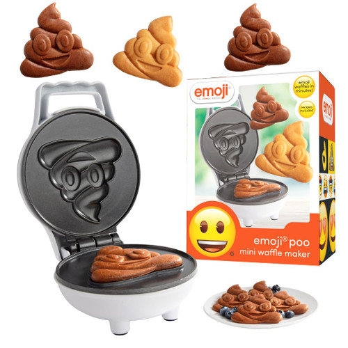 Emoji Poop Mini Waffle Maker - Make Breakfast Fun for Kids with Cute Smiley Face Design, 4 Inch Waffler Iron Makes Poo Shaped Pan Cakes or Waffles, Electric Non Stick Breakfast Appliance, Funny Gift Emoji Poop Mini Waffle Maker - Make Breakfast Fun for Kids with Cute Smiley Face Design, 4 Inch Waffler Iron Makes Poo Shaped Pan Cakes or Waffles, Electric Non Stick Breakfast Appliance, Funny Gift