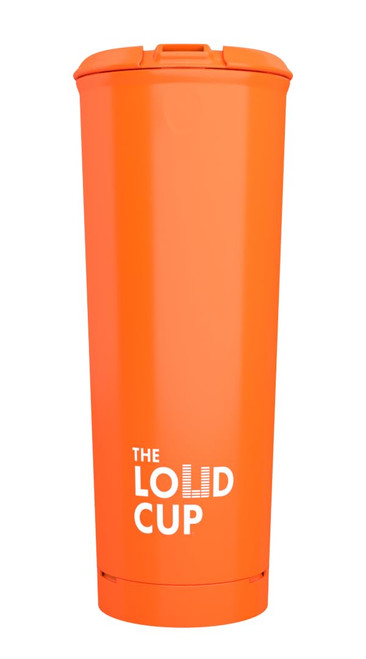 The LoudCup 20 oz Tumbler + Stadium Horn with Snap-Fit Lid (Oriole Orange) - Insulated Cup Reusable Water Bottle Coffee Travel Mug - Worlds Loudest Cup for Game Day