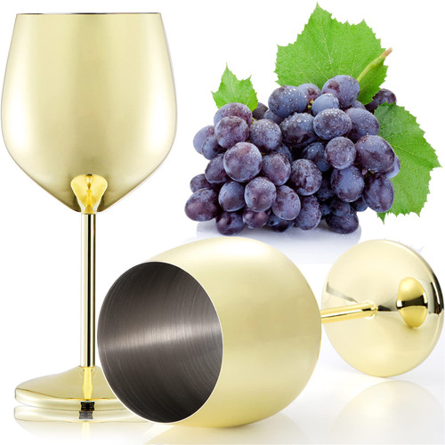 DEAYOU 2 Pack Stainless Steel Wine Glasses, 17 Oz Unbreakable Stemmed Wine Glass, Gold Steel Shatterproof Wine Goblet, Portable Metal Drinkware for Champagne, Pool, Indoor Outdoor, Party DEAYOU 2 Pack Stainless Steel Wine Glasses, 17 Oz Unbreakable Stemmed Wine Glass, Gold Steel Shatterproof Wine Goblet, Portable Metal Drinkware for Champagne, Pool, Indoor Outdoor, Party