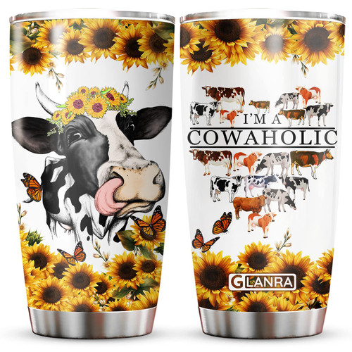 Neonoza Cow Tumblers, Cow Gifts for Cow Lovers, Funny Cow Tumbler 20 Oz Stainless Steel with Lid, I'm A Cowaholic Travel Coffee Mug, Heifer Cup, Funny Gifts for Heifer Lovers Neonoza Cow Tumblers, Cow Gifts for Cow Lovers, Funny Cow Tumbler 20 Oz Stainless Steel with Lid, I'm A Cowaholic Travel Coffee Mug, Heifer Cup, Funny Gifts for Heifer Lovers