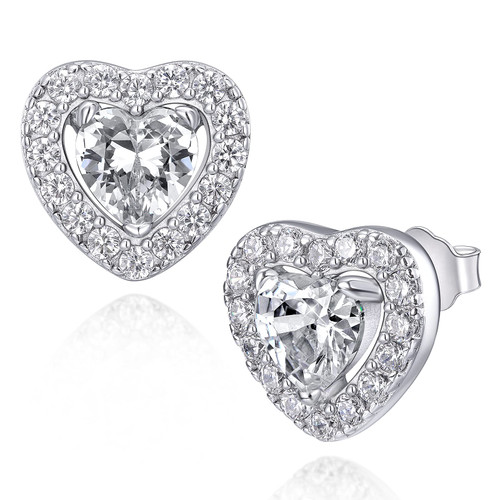 SIMPLGIRL 925 Sterling Silver Birthstone Stud Earrings for Women Girls April Birthstone Earrings Jewellery Gifts Silver Heart Stud Earrings with Cubic Zirconia Birthday Gifts (with Gift Box) SIMPLGIRL 925 Sterling Silver Birthstone Stud Earrings for Women Girls April Birthstone Earrings Jewellery Gifts Silver Heart Stud Earrings with Cubic Zirconia Birthday Gifts (with Gift Box)