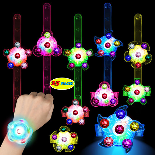 25PCS LED Light Up Fidget Spinner Bracelets Party Favors for Kids 4-8 8-12,Glow in The Dark Party Supplies, Pinata Goodie Bags Stuffers, Birthday Gifts,Treasure Box Toys for Classroom,Carnival Prizes 25PCS LED Light Up Fidget Spinner Bracelets Party Favors for Kids 4-8 8-12,Glow in The Dark Party Supplies, Pinata Goodie Bags Stuffers, Birthday Gifts,Treasure Box Toys for Classroom,Carnival Prizes