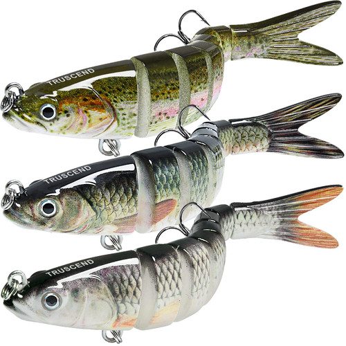 TRUSCEND Fishing Lures for Bass Trout Multi Jointed Swimbaits Slow Sinking Bionic Swimming Lures, Freshwater Saltwater Bass Lifelike Fishing Lures Kit TRUSCEND Fishing Lures for Bass Trout Multi Jointed Swimbaits Slow Sinking Bionic Swimming Lures, Freshwater Saltwater Bass Lifelike Fishing Lures Kit